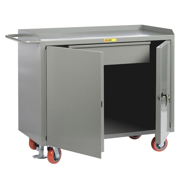 Mobile Bench Cabinets, 36"W, Heavy-Duty Drawer, Powder Coated Steel